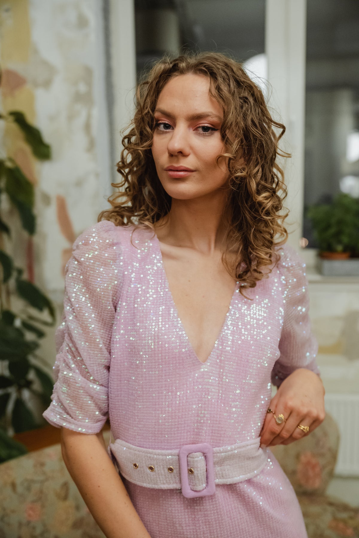 Sequins Mini Dress - Liliac