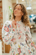 Cotton Slub Mini Dress - Rose Bouquet