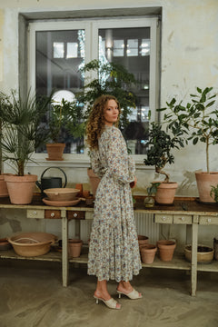 Bohemian Midi Dress - Leaves