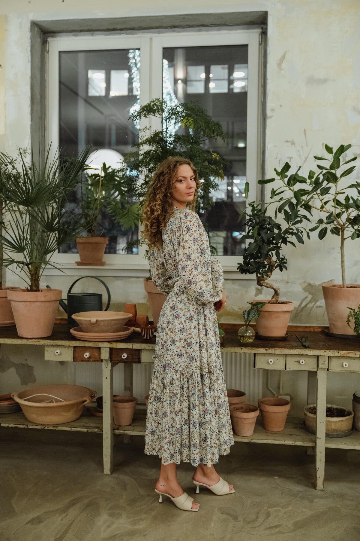 Bohemian Midi Dress - Leaves