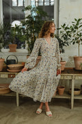 Bohemian Midi Dress - Leaves