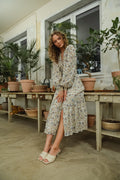 Bohemian Midi Dress - Leaves