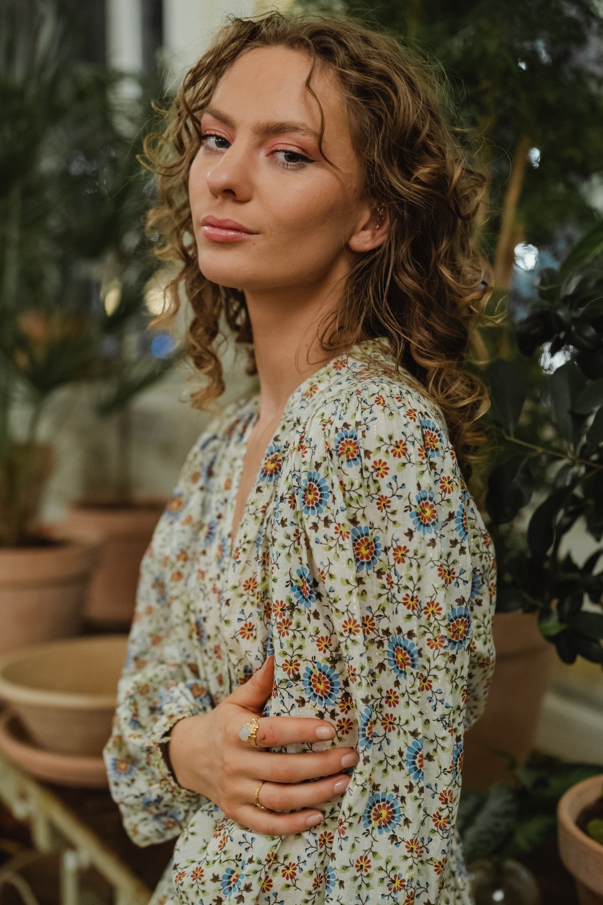 Bohemian Midi Dress - Leaves