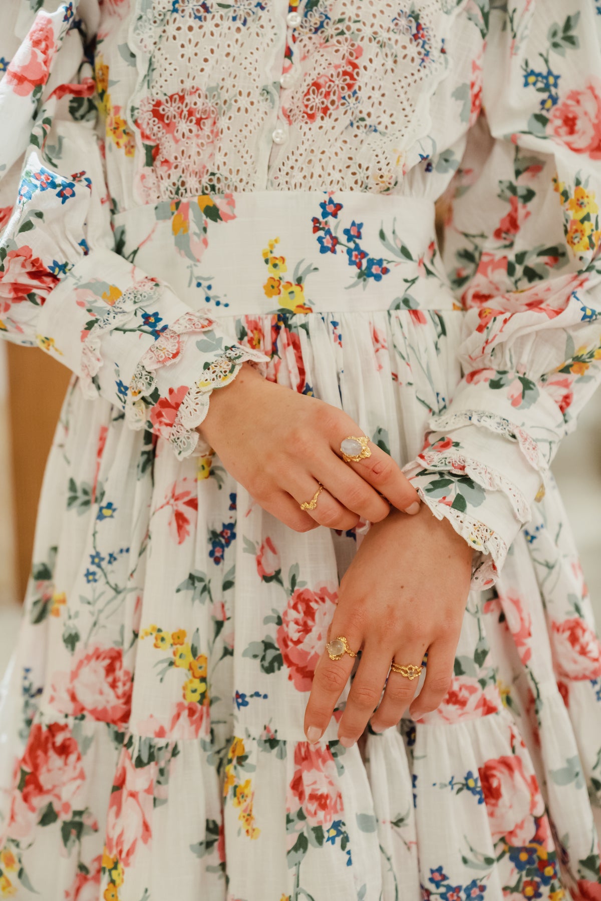 Cotton Slub Mini Dress - Rose Bouquet