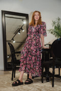 Natasha Tiered Skirt Dress - Black