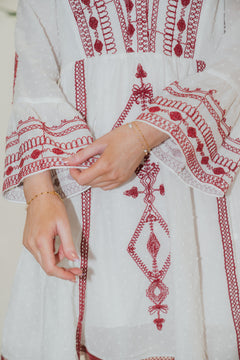 Tasha Embrodery Dress - Red