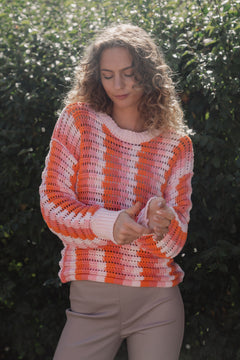 AlyssaIW Crochet Pullover - Multi Colour