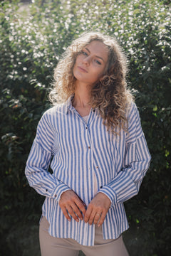 AmosIW Kiko Shirt - Blue Stripes