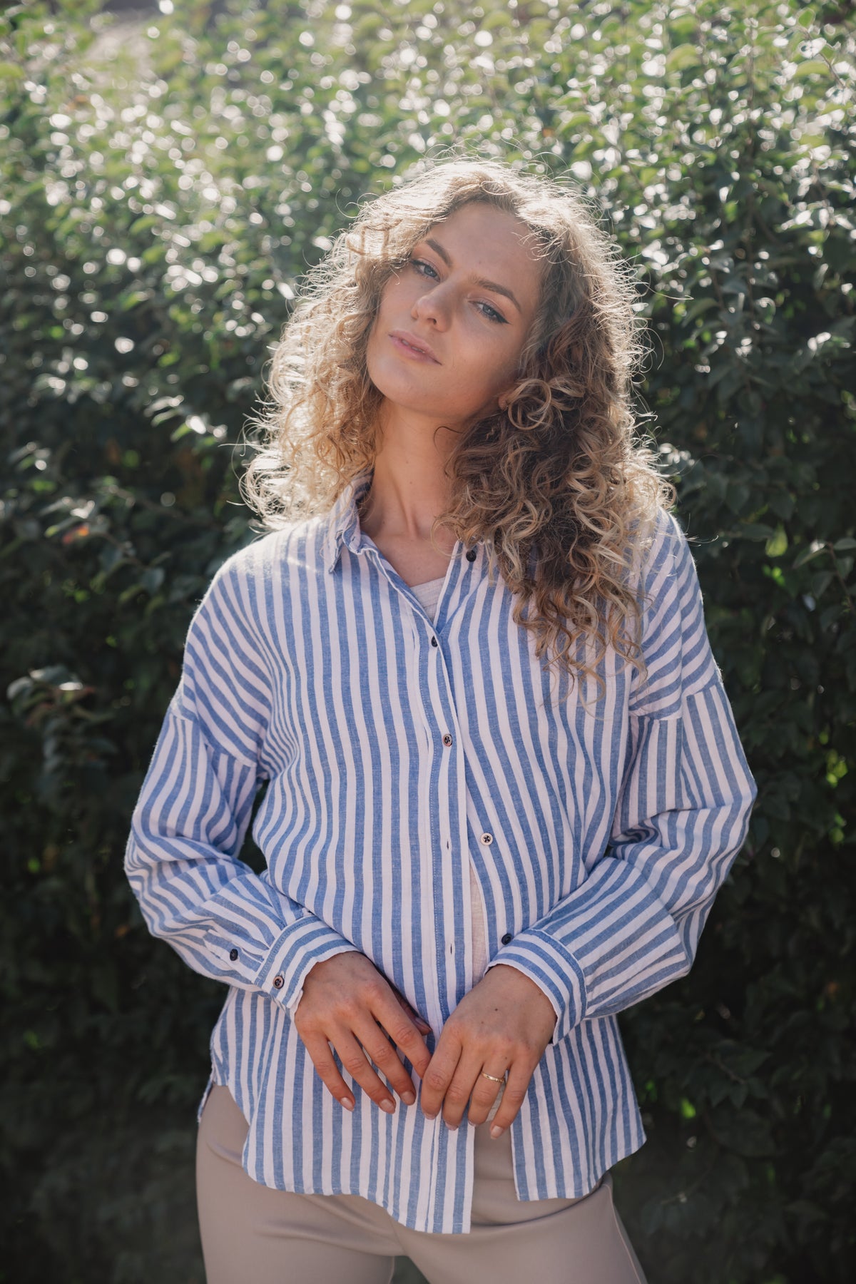 AmosIW Kiko Shirt - Blue Stripes