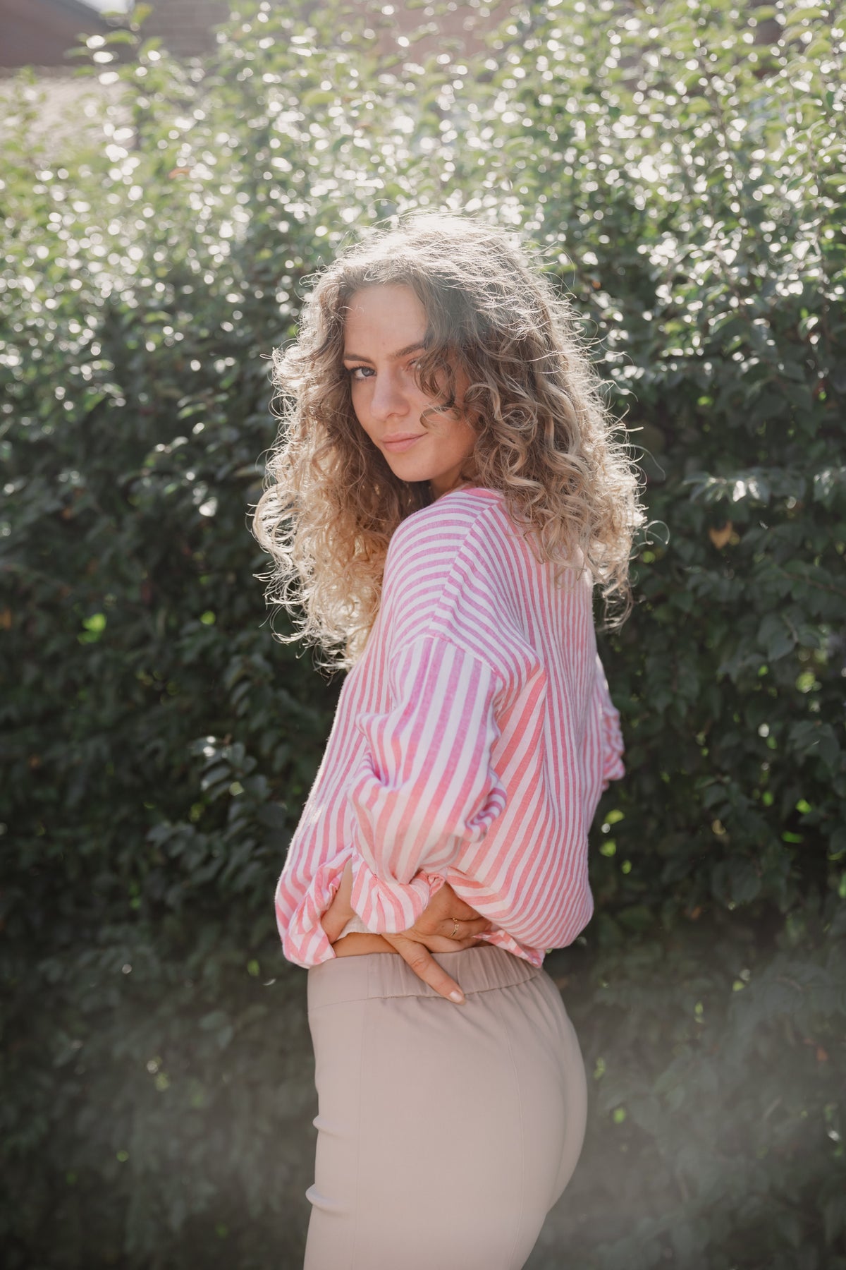 AmosIW Kiko Shirt - Pink Stripe