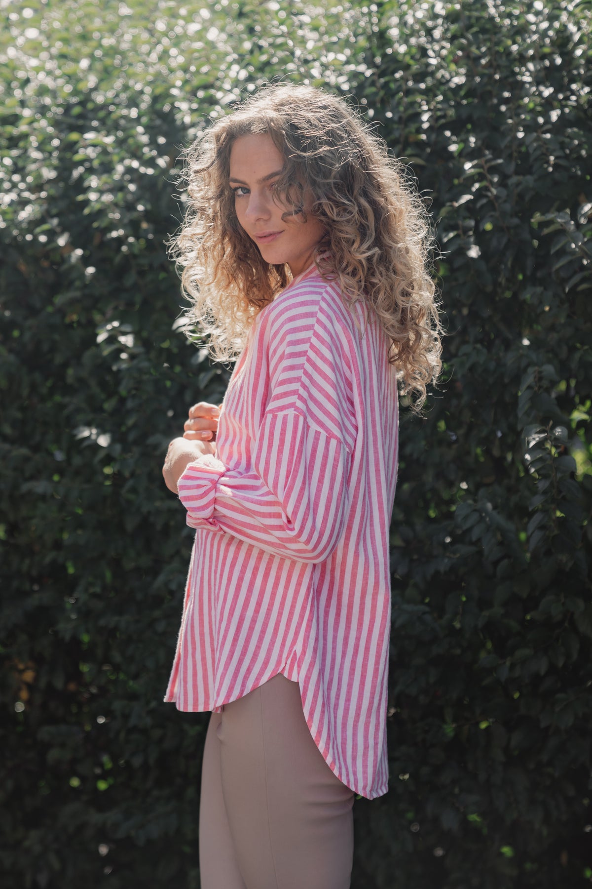 AmosIW Kiko Shirt - Pink Stripe