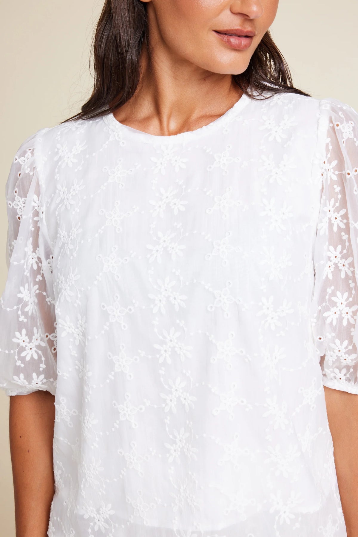 Isabel Embroidery - Vit