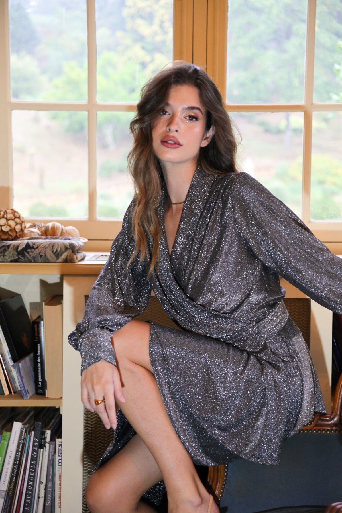 Iza Mini Dress - Silver Glitter