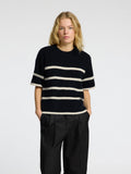 Selected Femme Maline-Liliana 2/4 Knit O-Neck - Dark Sapphire Birch