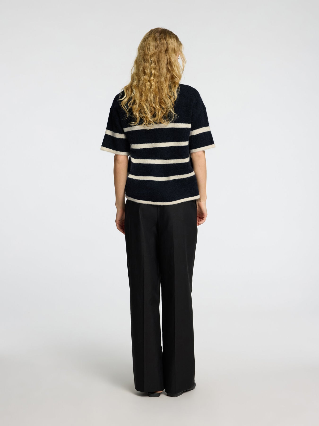 Selected Femme Maline-Liliana 2/4 Knit O-Neck - Dark Sapphire Birch