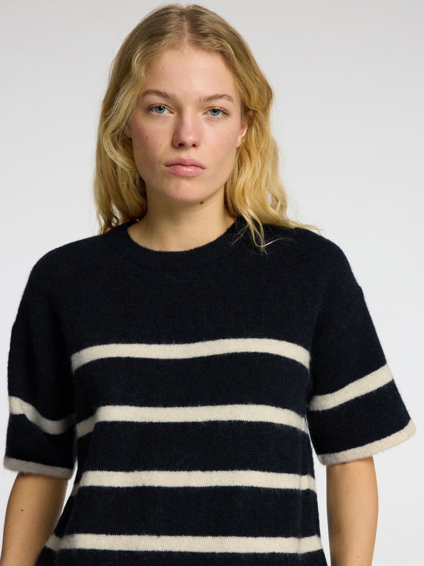 Selected Femme Maline-Liliana 2/4 Knit O-Neck - Dark Sapphire Birch