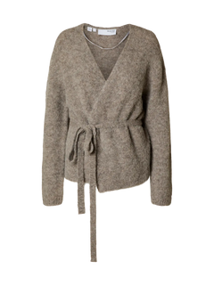 Gabella Ls Knit Belt Cardigan - Steel Gray