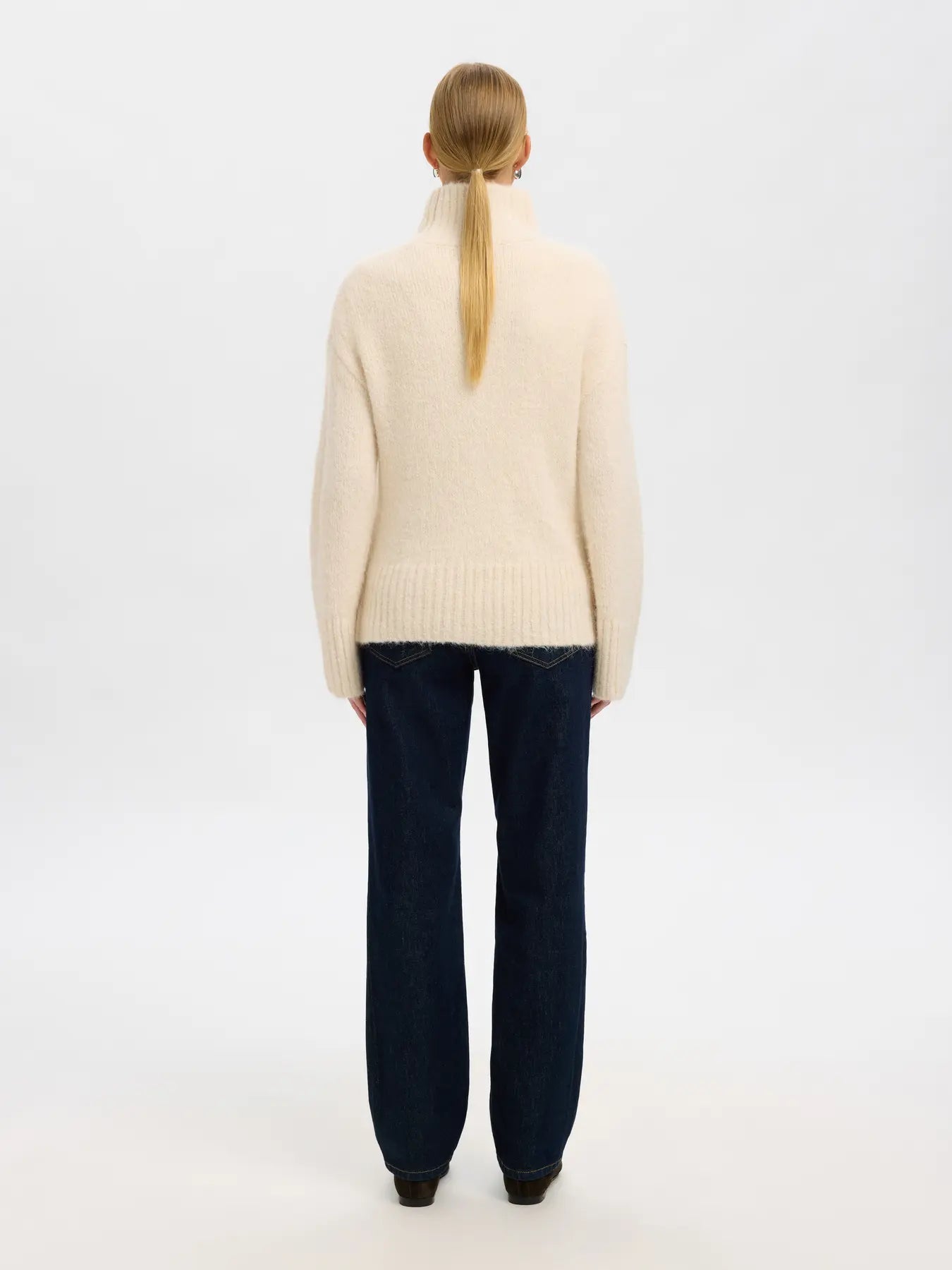 Gabriella Ls Knit High Neck - Birch