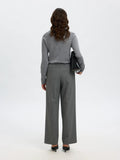 Selected Femme Thea Ls Knit Merino O-Neck - Medium Grey Melange