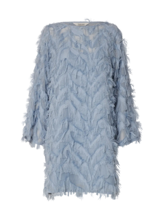 Myline Relaxed Ls Boat Neck Dress B - Dusty Blue