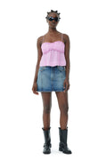 Sparkle Logo Denim Mini Skirt - Tint Wash