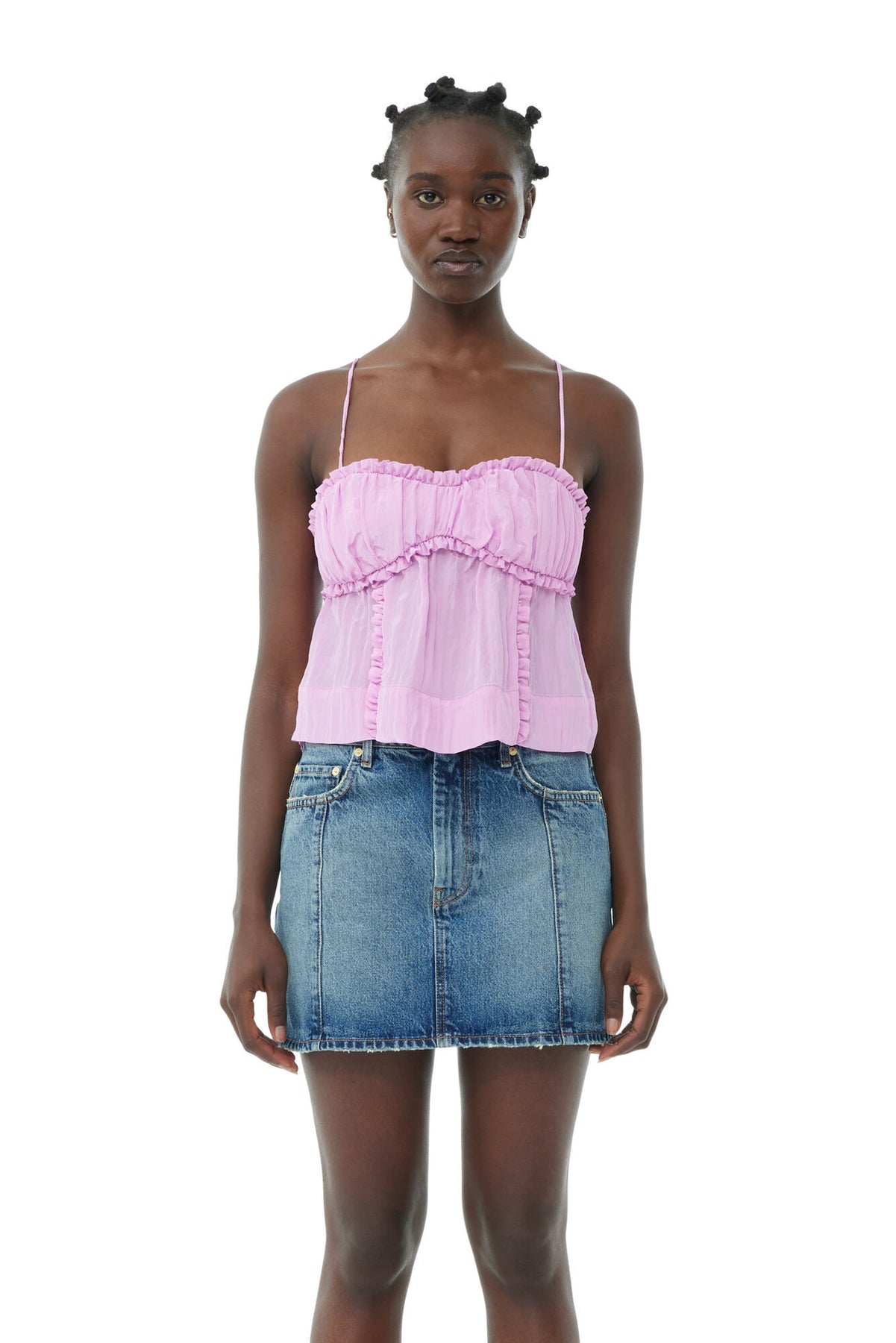 Sparkle Logo Denim Mini Skirt - Tint Wash