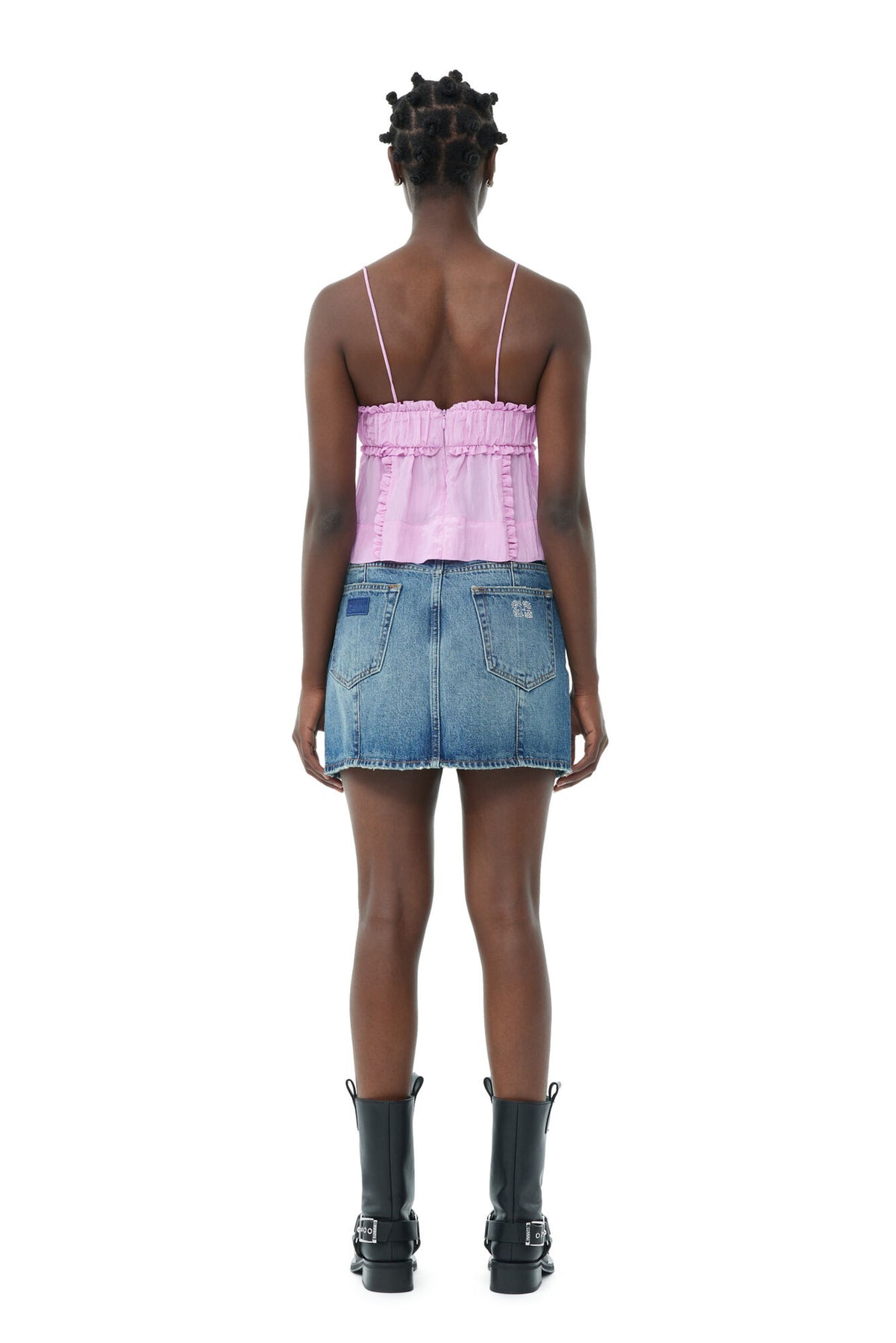 Sparkle Logo Denim Mini Skirt - Tint Wash