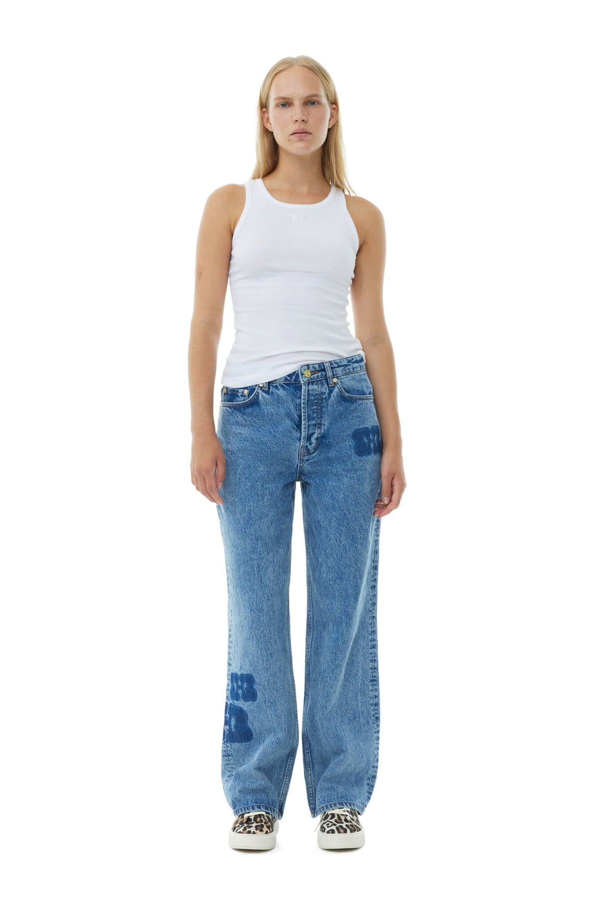 Patch Denim Izey - Mid Blue Stone