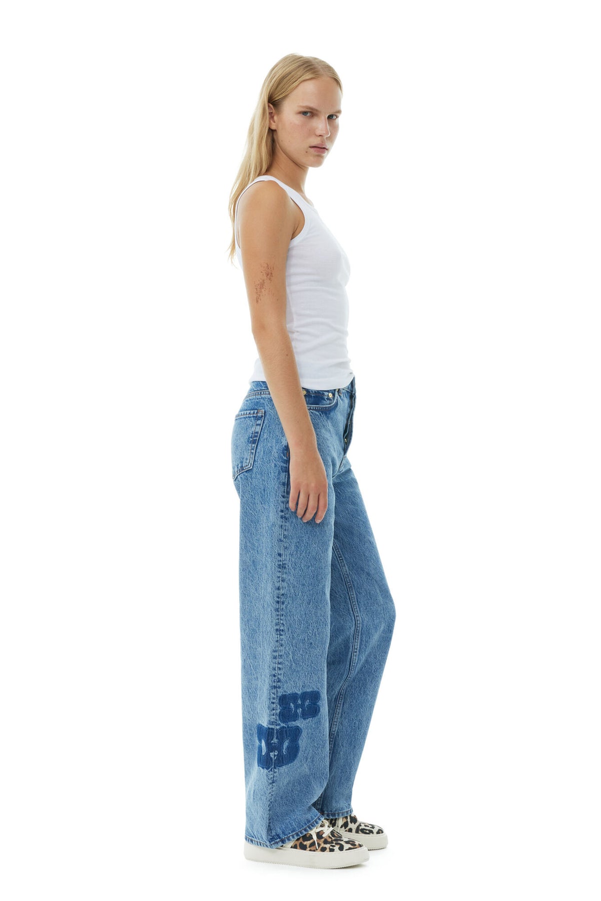 Patch Denim Izey - Mid Blue Stone