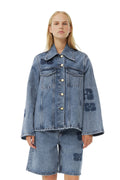 Patch Denim Jacket - Mid Blue Sone
