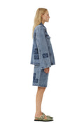 Patch Denim Jacket - Mid Blue Sone