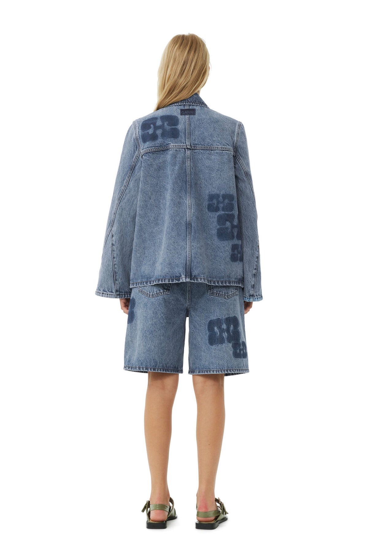 Patch Denim Jacket - Mid Blue Sone