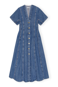 Future Denim Maxi Dress - Mid Blue Stone