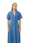 Future Denim Maxi Dress - Mid Blue Stone