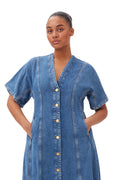 Future Denim Maxi Dress - Mid Blue Stone