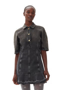 Tint Edge Denim Mini Dress - Washed Black/Black