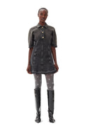 Tint Edge Denim Mini Dress - Washed Black/Black
