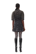 Tint Edge Denim Mini Dress - Washed Black/Black
