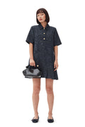 Fluffy Denim Mini Dress - Rinse