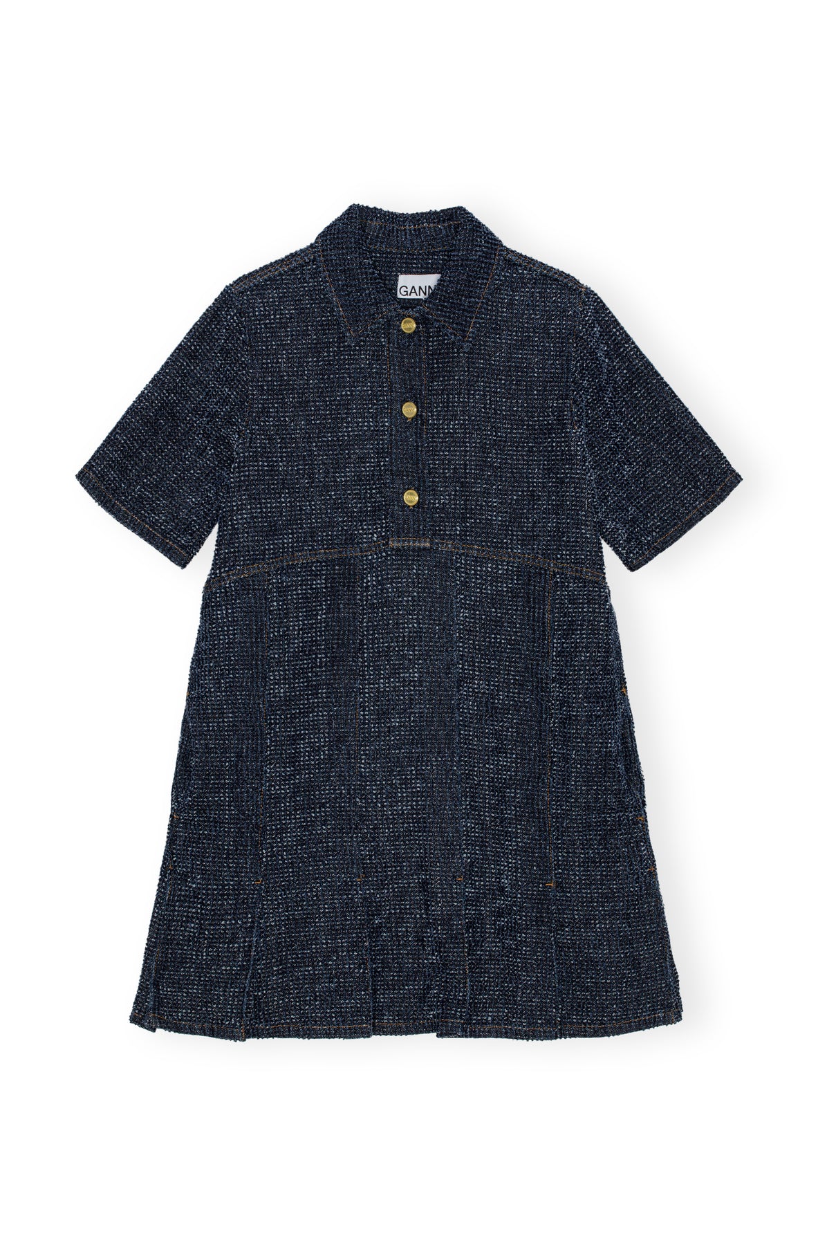 Fluffy Denim Mini Dress - Rinse