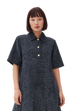 Fluffy Denim Mini Dress - Rinse