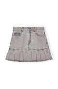 Future Denim Pleated Mini Skirt - Gray Quill