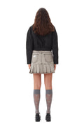 Future Denim Pleated Mini Skirt - Gray Quill