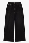 Soft Rigid Denim Baggy Jeans - Black Washed