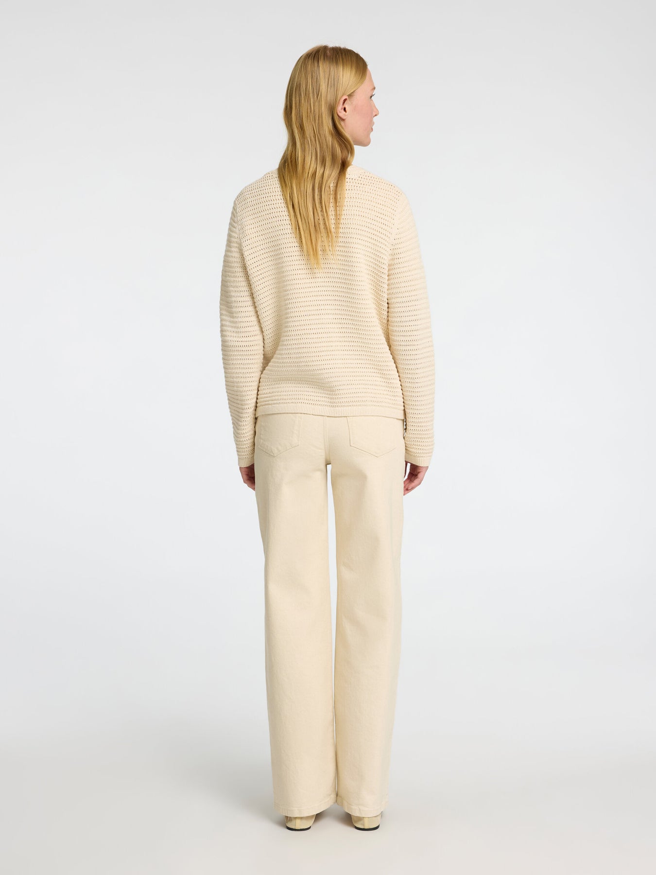 Vinna LS Structure Knit Kofta Noos - Birch