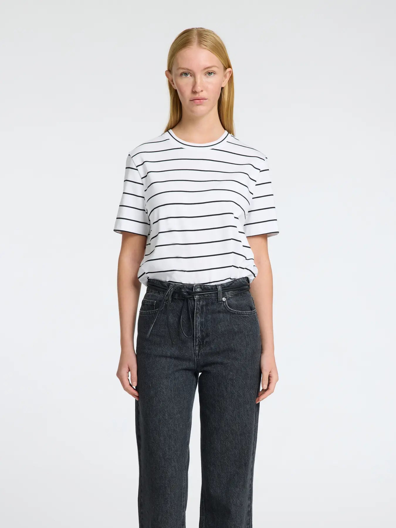 Selected Femme Essential Striped Boxy T-shirt