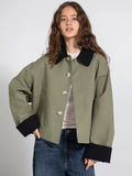 Joel Canvas Jacket - Army/Svart