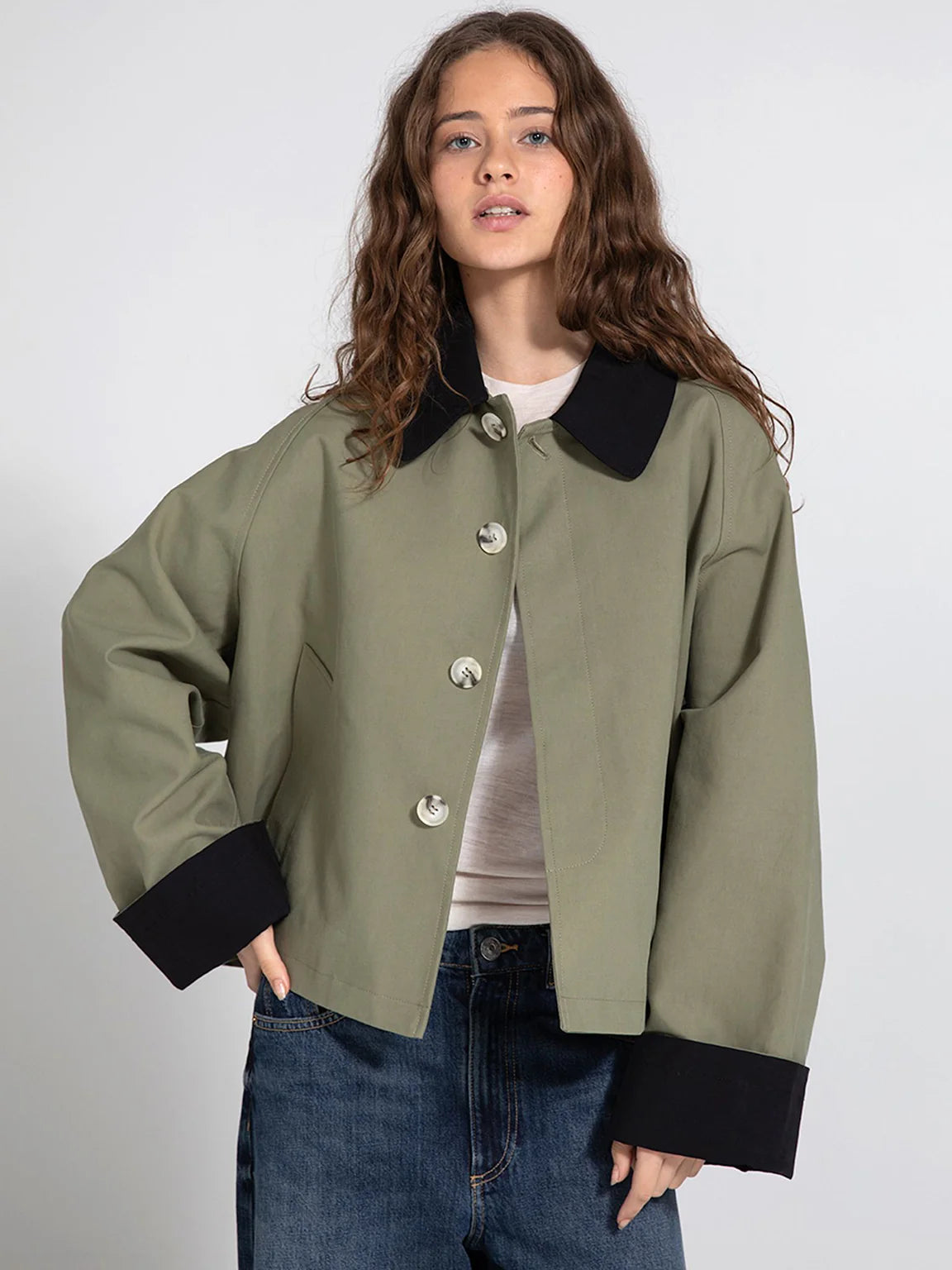 Joel Canvas Jacket - Army/Svart