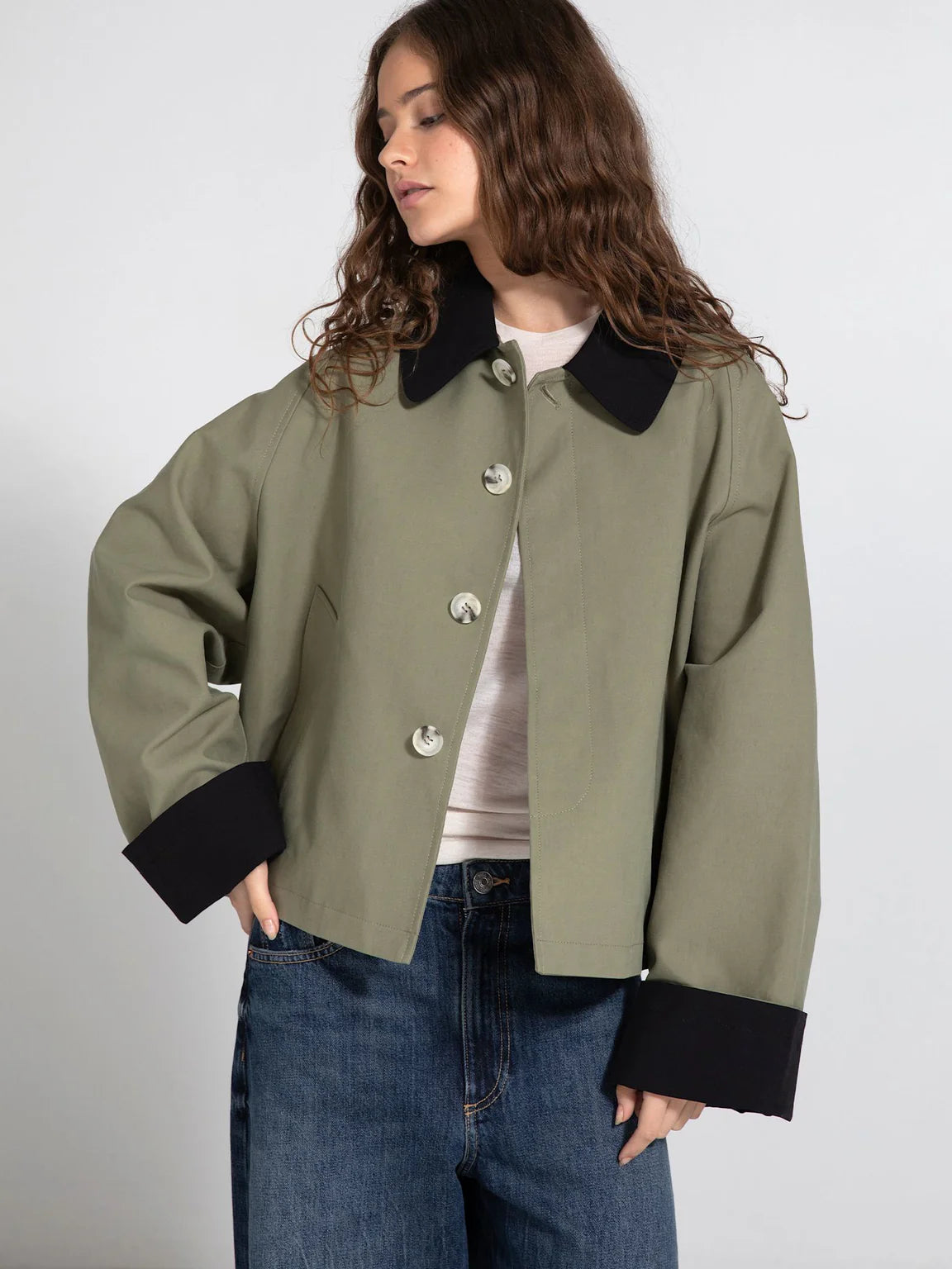 Joel Canvas Jacket - Army/Svart