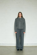 James Stripe - Dk Grey/Offwhite